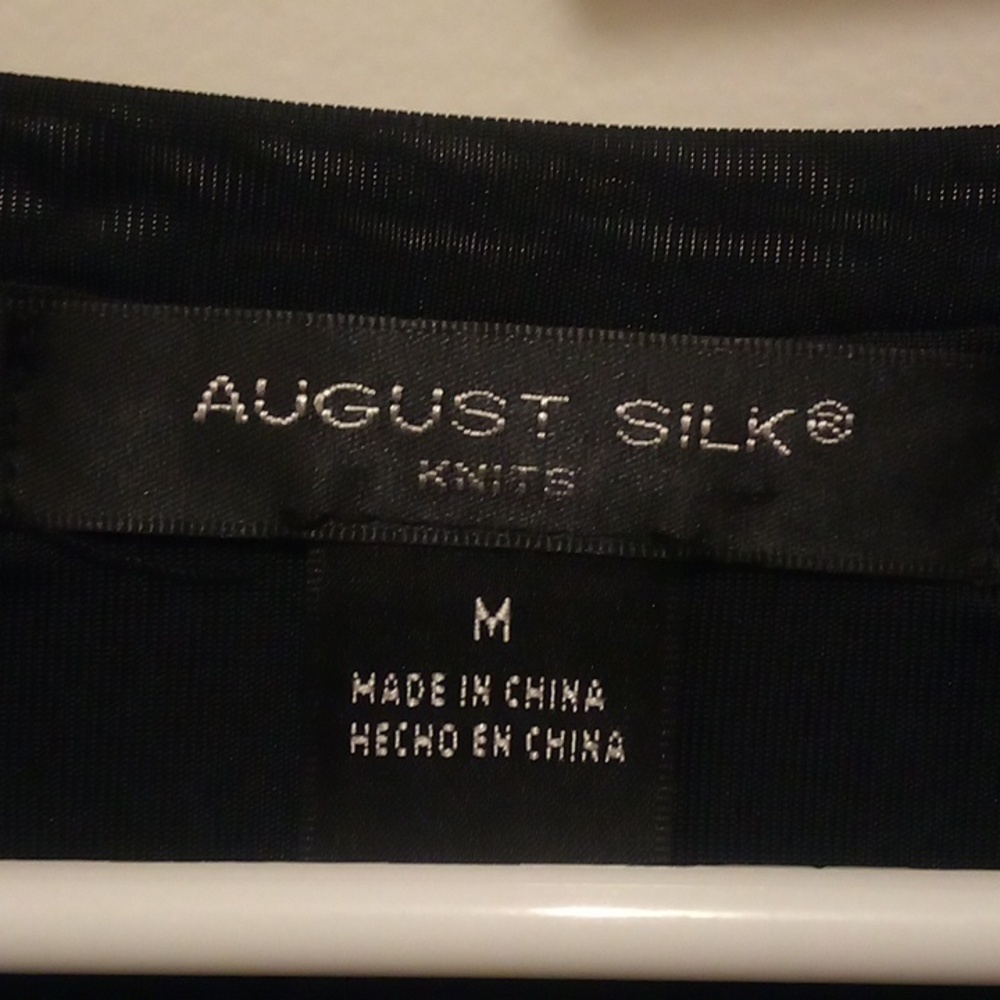 EUC - August Silk Knits Black Sequin Evening Short Sleeve Top - Size Medium - Picture 4 of 6